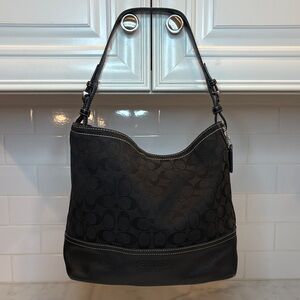 Coach Y2K Signature Mini "c" Jacquard Logo Leather Embossed Shoulder Bucket Bag